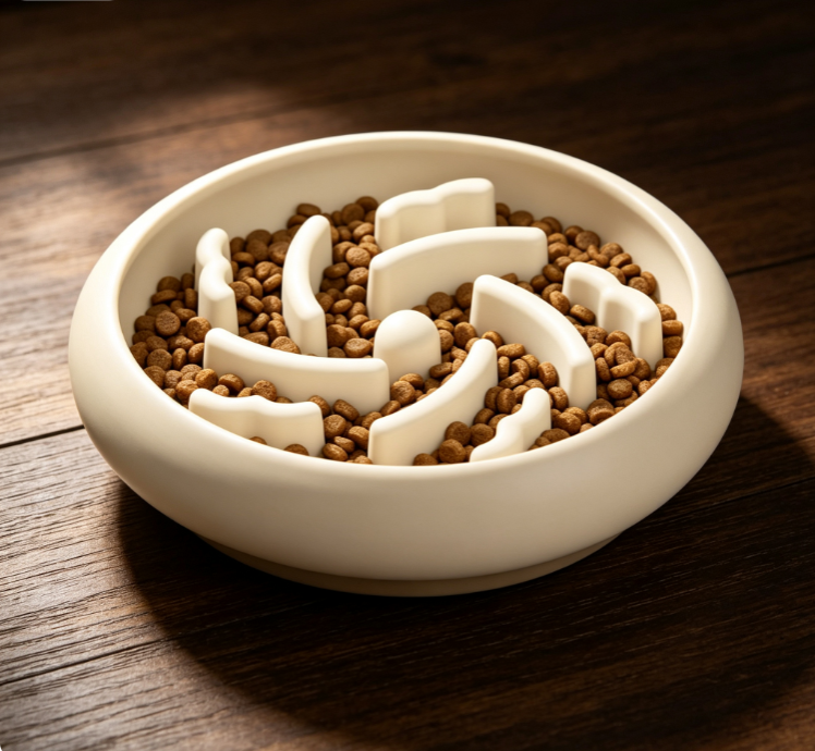 Maze-Style Slow-Feed Ceramic Pet Bowl, Anti-Choking and Educational Feeding Bowl - Image 2