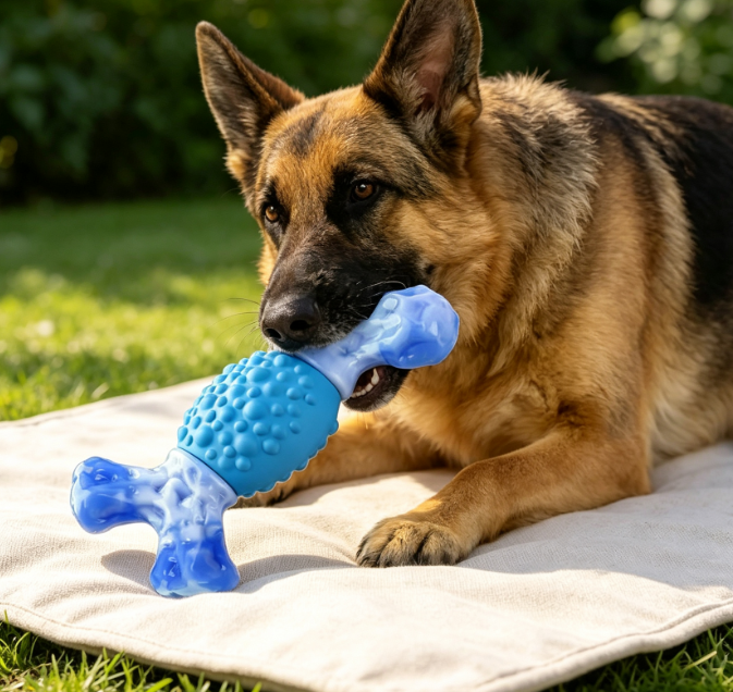 Milk-Flavoured Rubber Chew Bone for Medium Dogs - Image 2
