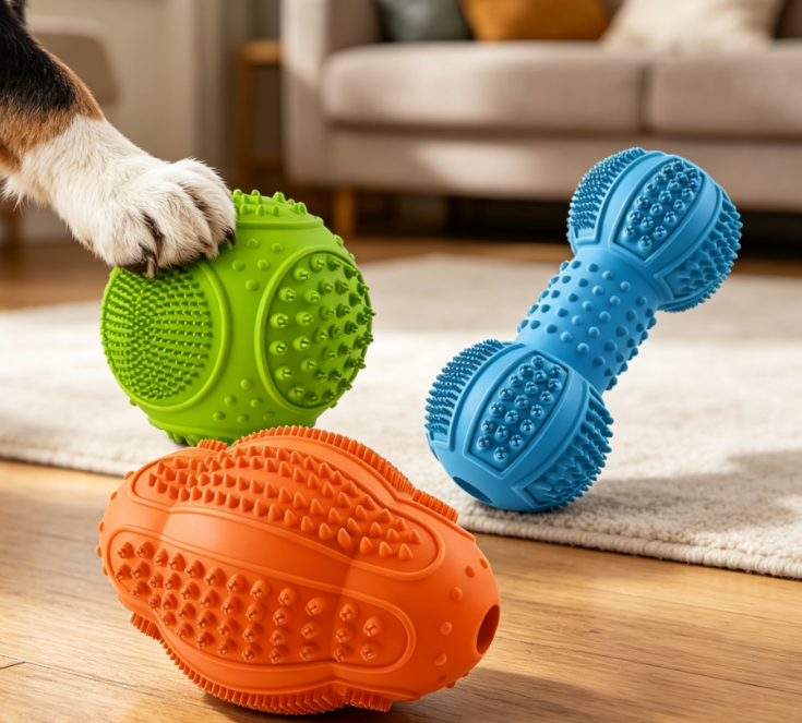 3-Pack Natural Rubber Chew Toys for Medium Dogs - Image 2