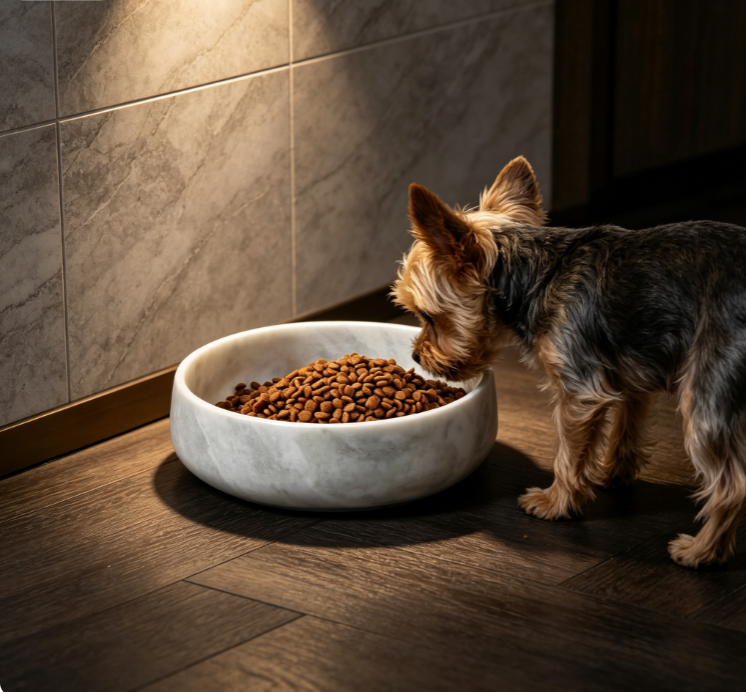 Marble-Patterned Thickened Ceramic Pet Bowl, Wide Mouth, Anti-Tipping, Suitable for Cats and Dogs - Image 2