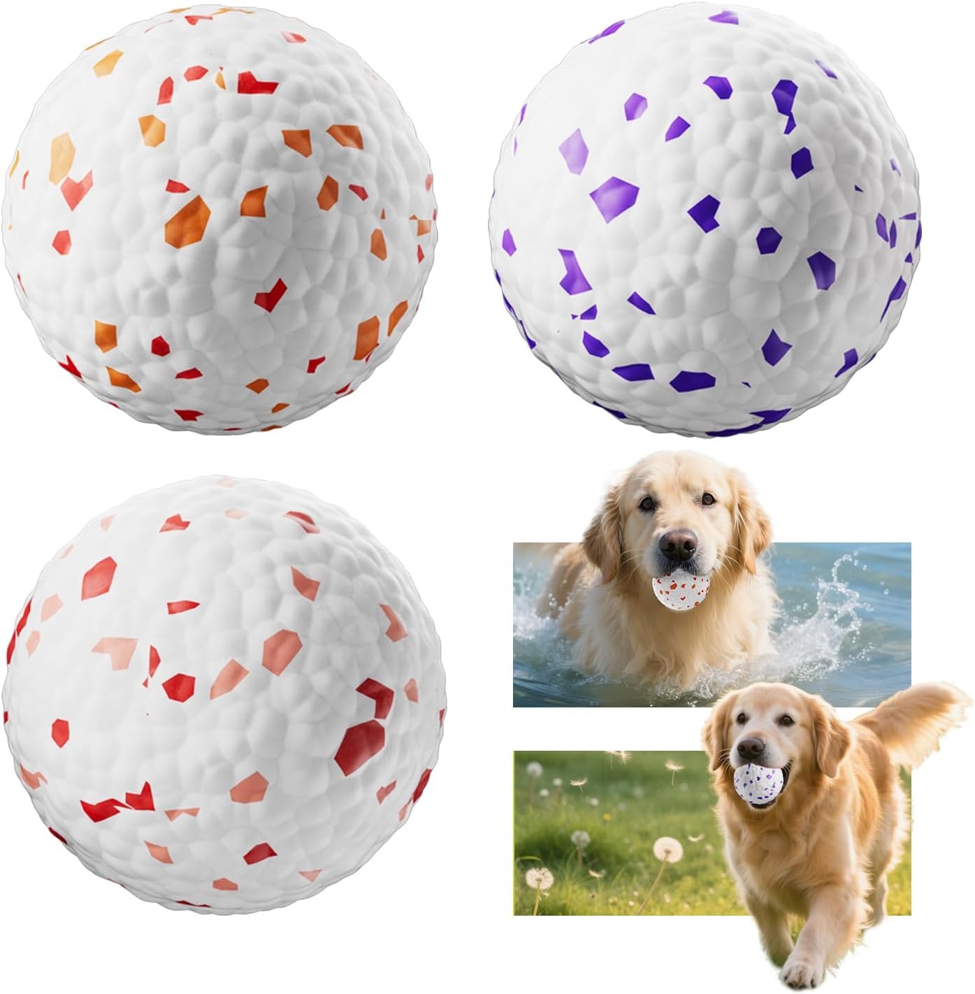 Durable Interactive Fetch Ball (Tennis Ball Alternative, 3-Pack)