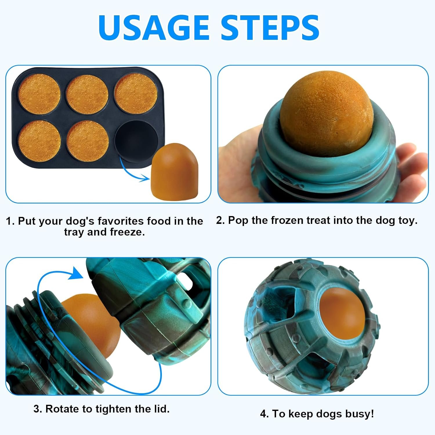 Freezable Treat-Fillable Puzzle Chew Ball (Stress Relief) - Image 2