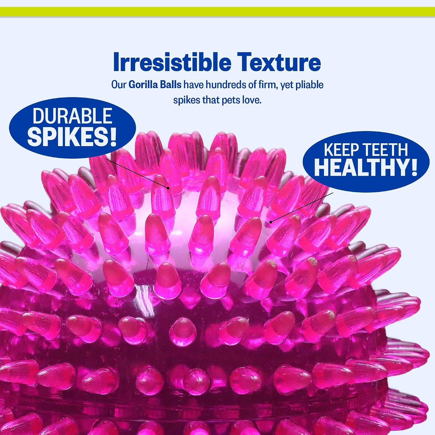 Spiky Squeaky Interactive Chew Ball (Small/Medium Dogs) - Image 2